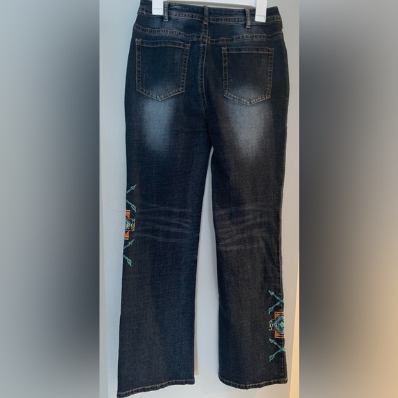 Flamingal Dark Wash Denim Jeans Curvy Fit NWT - L - Picture 3 of 11